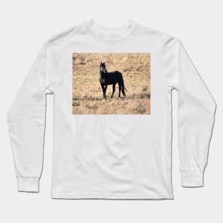 Wild Mustang Stallion of the South Steens Mountains Long Sleeve T-Shirt